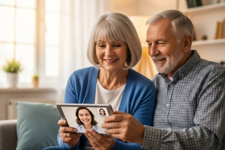 tablet para videollamadas de personas mayores